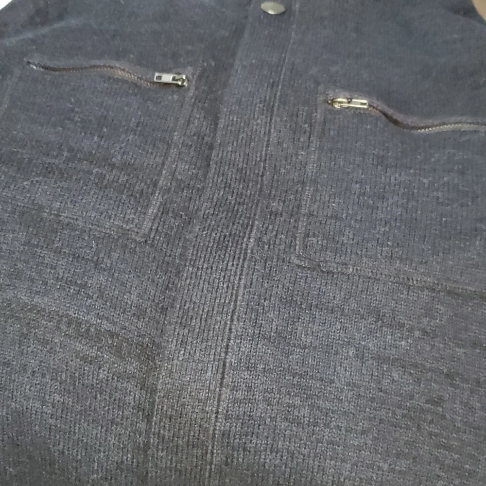 BANANA REPUBLIC WOOL BLEND ZIPPERED  SWEATER JACKET NAVY (MEDIUM)